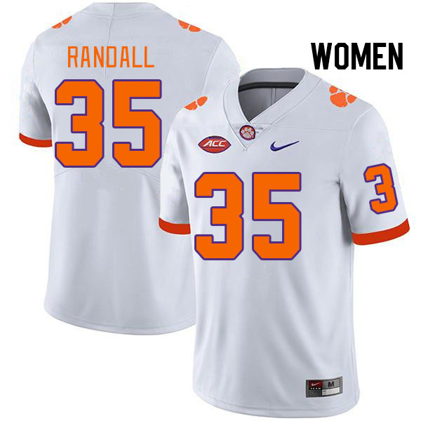 Women #35 Austin Randall Clemson Tigers College Football Jerseys Stitched Sale-White